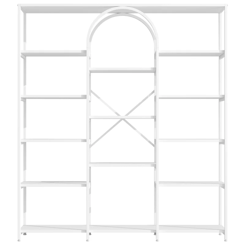 Bibliothèque étagère blanche en acier et MDF 160×30×180cm MOMENTUMINFIN