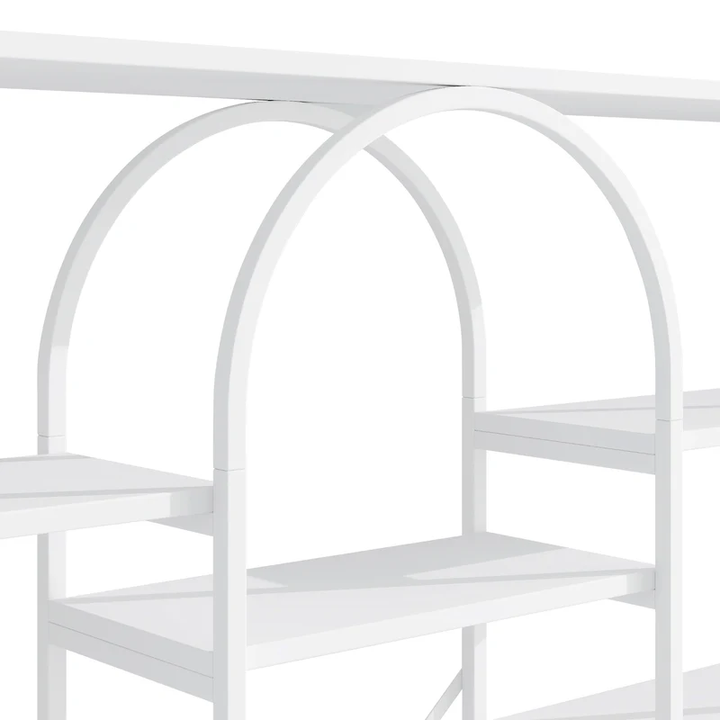 Bibliothèque étagère blanche en acier et MDF 160×30×180cm MOMENTUMINFIN