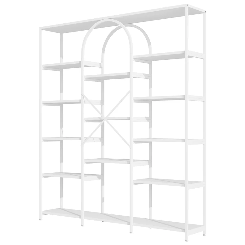 Bibliothèque étagère blanche en acier et MDF 160×30×180cm MOMENTUMINFIN