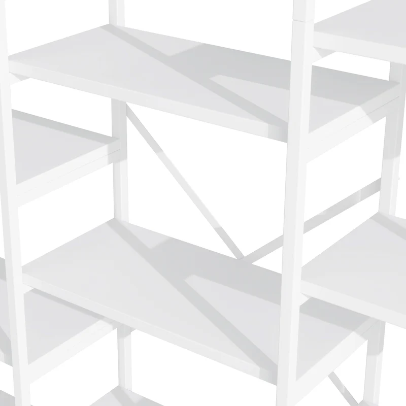 Bibliothèque étagère blanche en acier et MDF 160×30×180cm MOMENTUMINFIN