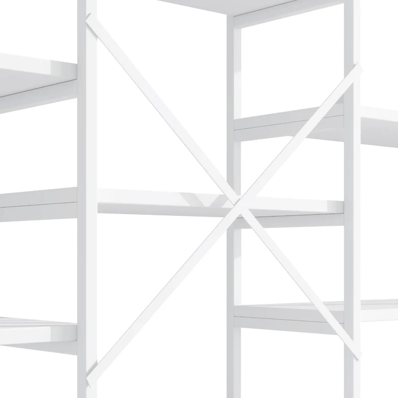 Bibliothèque étagère blanche en acier et MDF 160×30×180cm MOMENTUMINFIN
