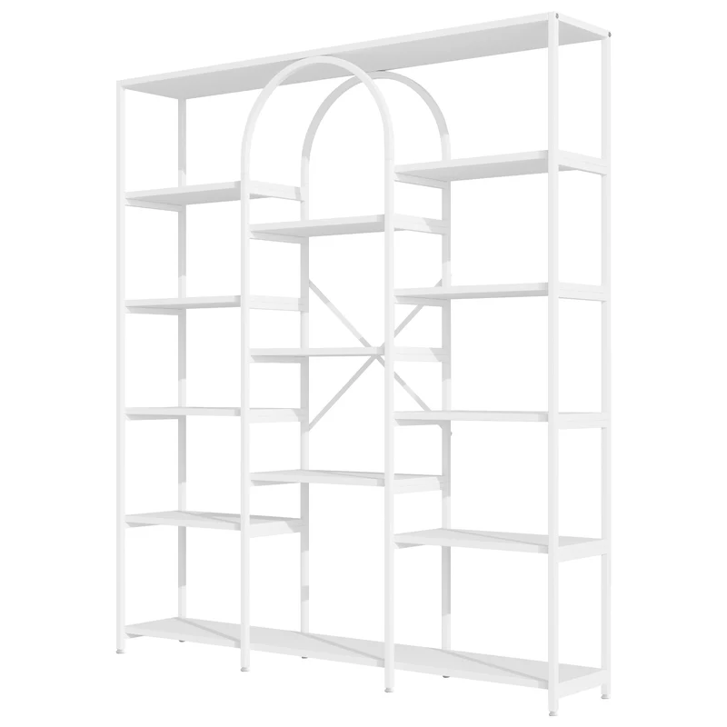 Bibliothèque étagère blanche en acier et MDF 160×30×180cm MOMENTUMINFIN