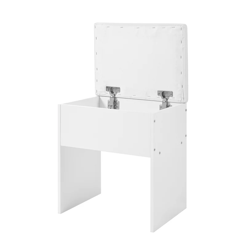 Coiffeuse blanche avec miroir LED réglable, 6 tiroirs, 4 portes et prises intégrées 105x152x40cm ALUMINUMSHELF
