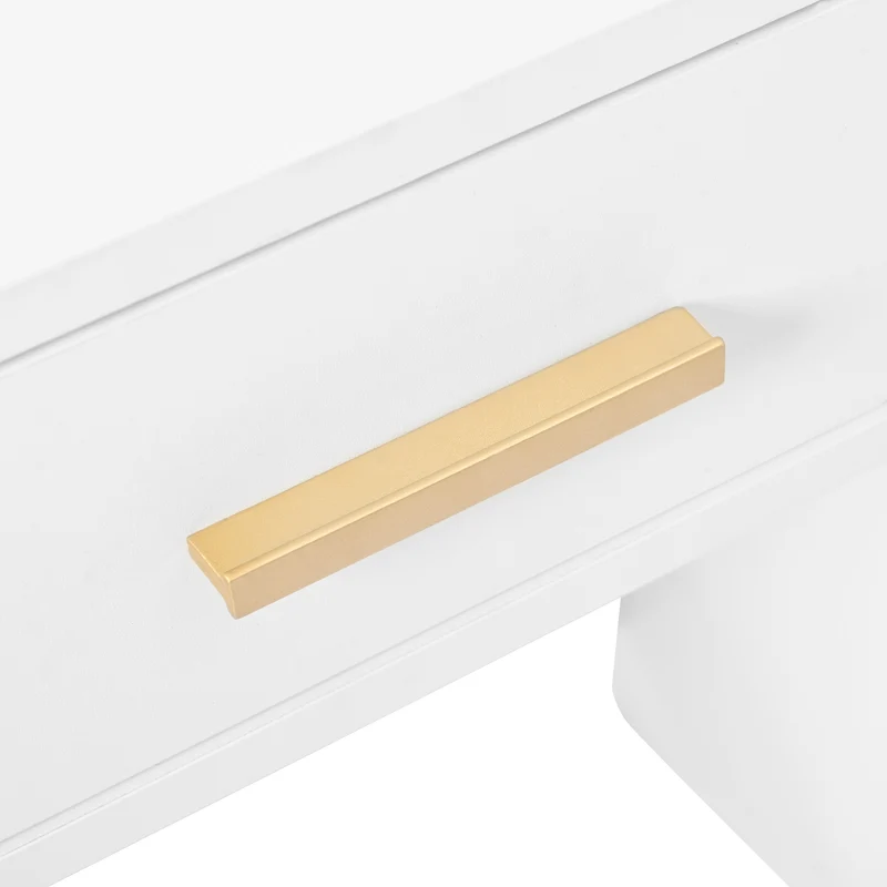 Coiffeuse blanche avec miroir LED réglable, 6 tiroirs, 4 portes et prises intégrées 105x152x40cm ALUMINUMSHELF