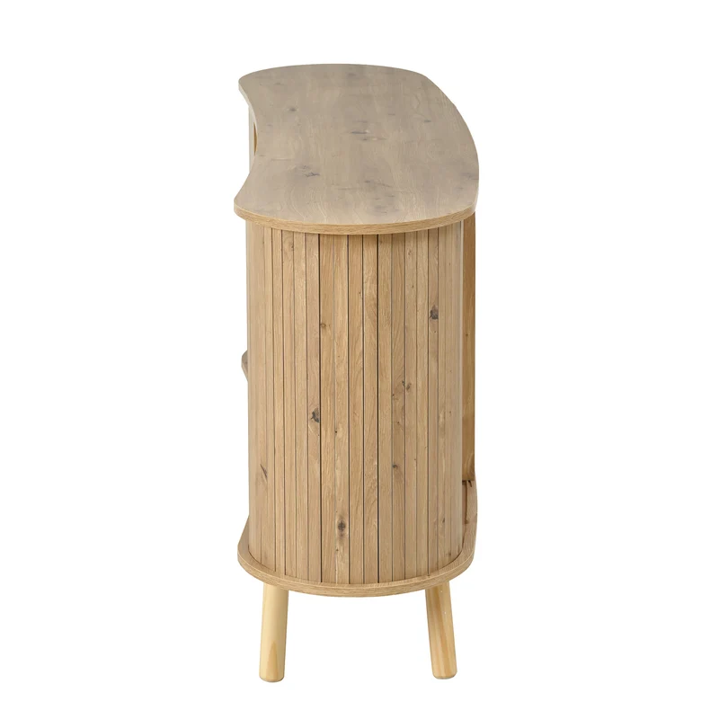 Buffet forme de pois effet bois naturel design latte 2 portes coulissantes 3 tiroirs TITANIUMTRAIL