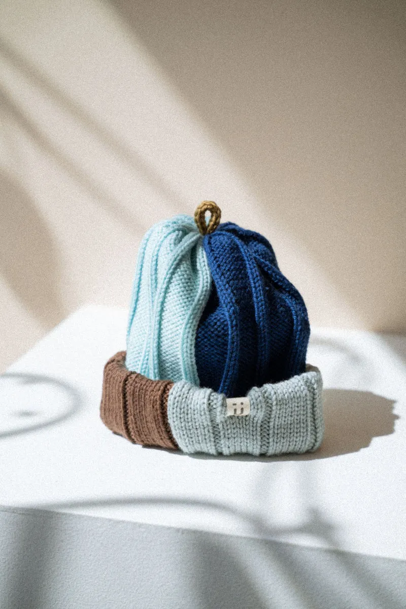 Tuque SORBET mérinos | Colorblock - Mousse aux bleuets