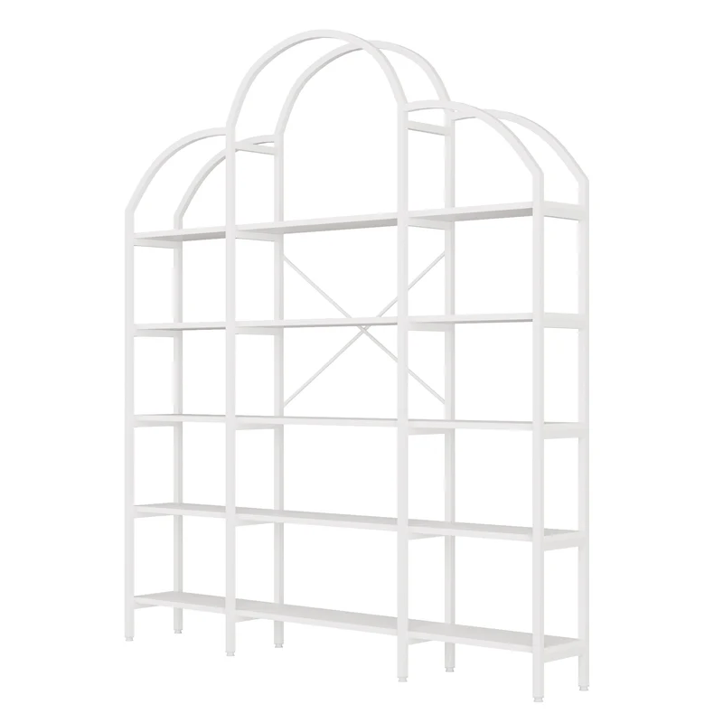 Bibliothèque étagère en acier blanc 5 niveaux forme nuage 170x26x190cm MOMENTUMQUASI