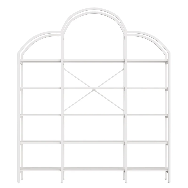 Bibliothèque étagère en acier blanc 5 niveaux forme nuage 170x26x190cm MOMENTUMQUASI