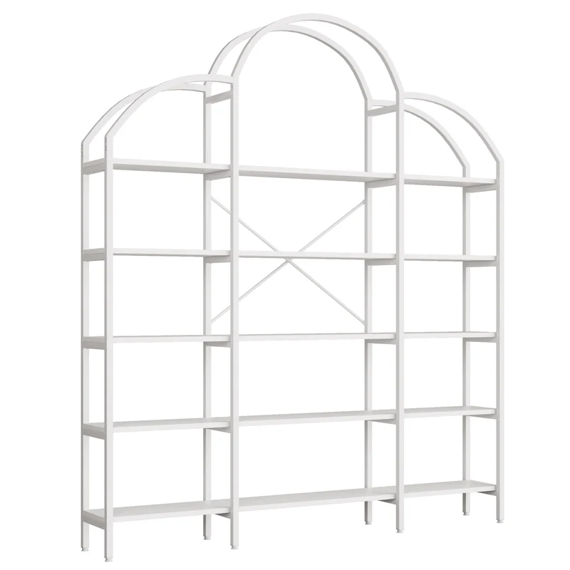 Bibliothèque étagère en acier blanc 5 niveaux forme nuage 170x26x190cm MOMENTUMQUASI