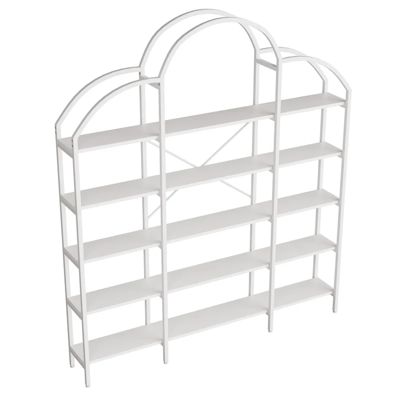 Bibliothèque étagère en acier blanc 5 niveaux forme nuage 170x26x190cm MOMENTUMQUASI