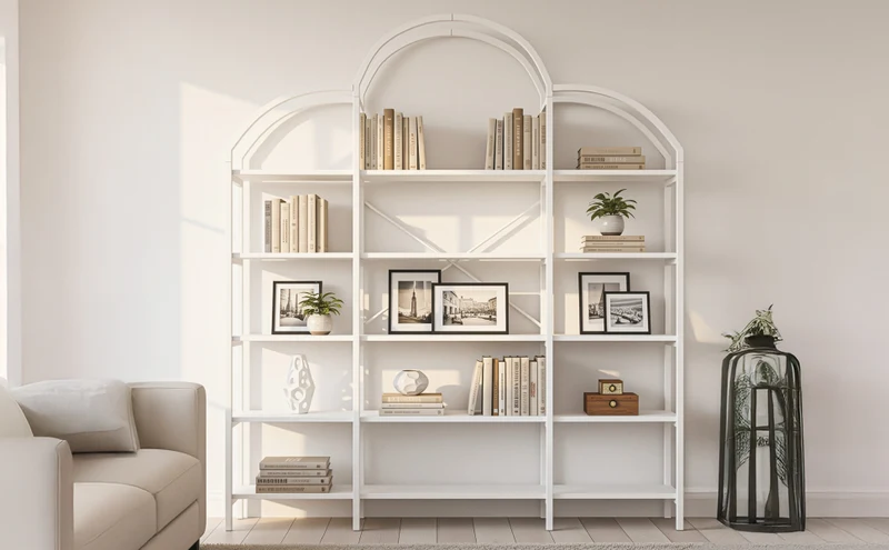 Bibliothèque étagère en acier blanc 5 niveaux forme nuage 170x26x190cm MOMENTUMQUASI