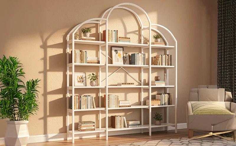 Bibliothèque étagère en acier blanc 5 niveaux forme nuage 170x26x190cm MOMENTUMQUASI