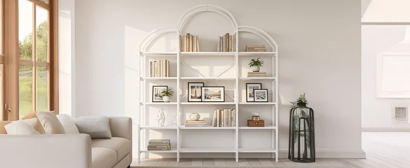 Bibliothèque étagère en acier blanc 5 niveaux forme nuage 170x26x190cm MOMENTUMQUASI