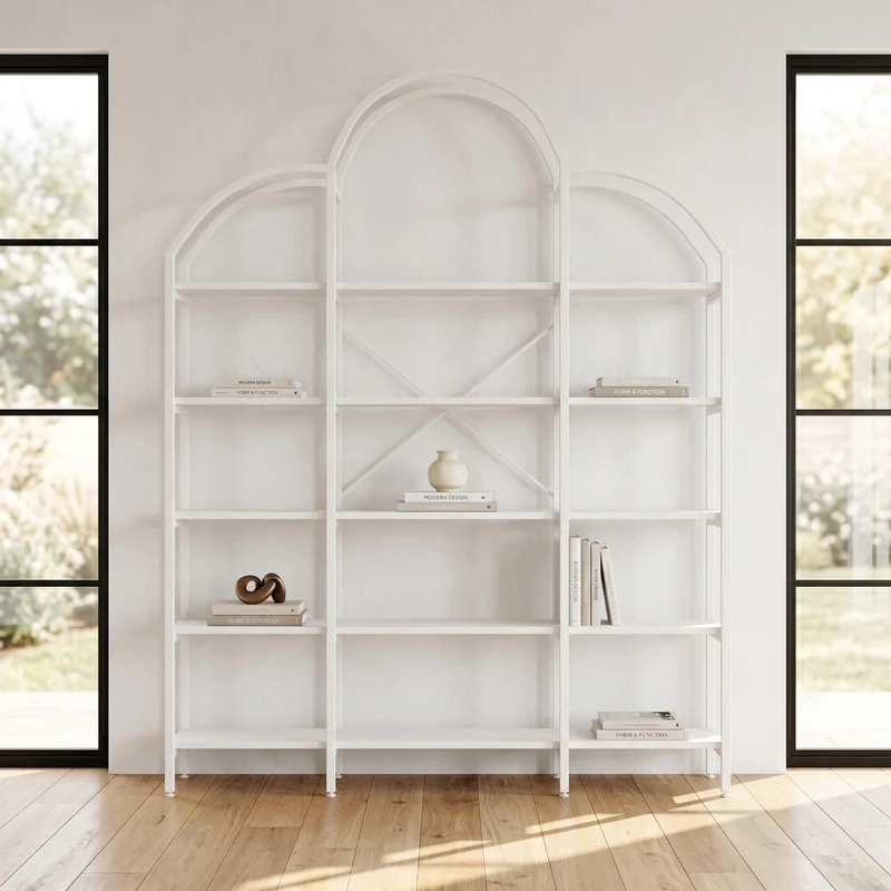 Bibliothèque étagère en acier blanc 5 niveaux forme nuage 170x26x190cm MOMENTUMQUASI