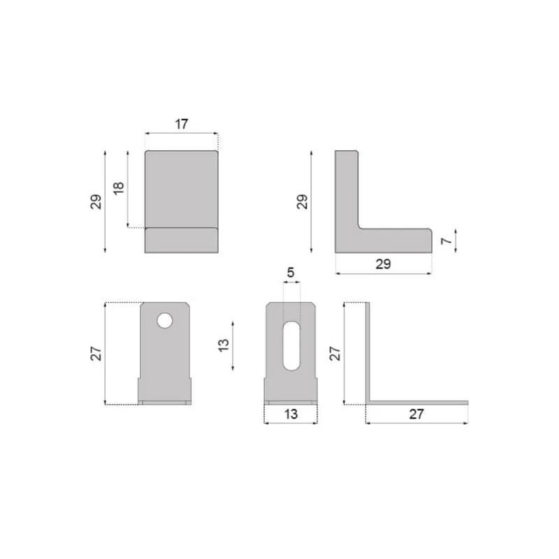 Angle de meuble en métal avec couvercle en plastique - Blanc