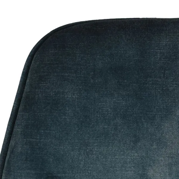 Chaise plan de travail velours gris bleu
