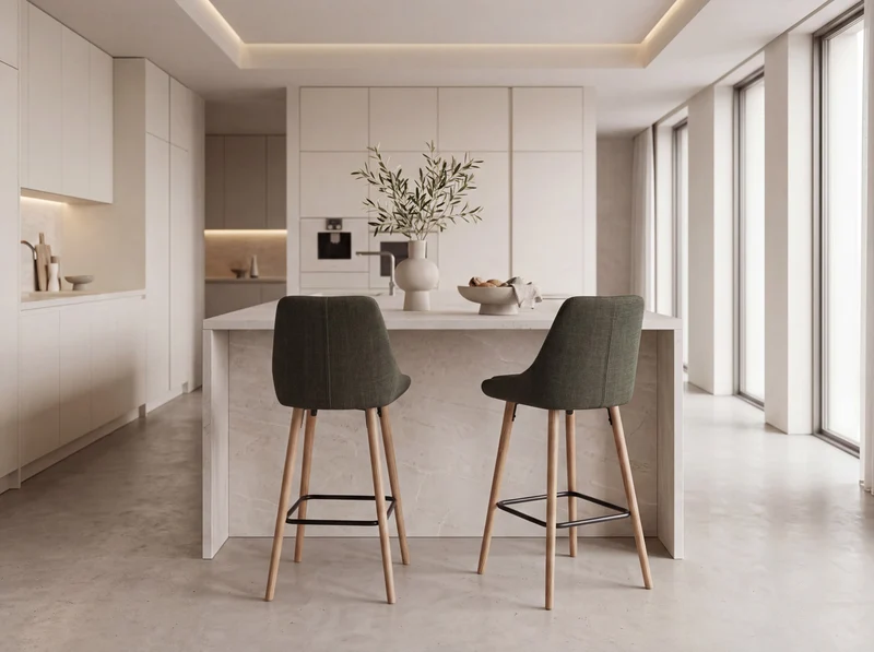 Chaise snack velours verte foncée