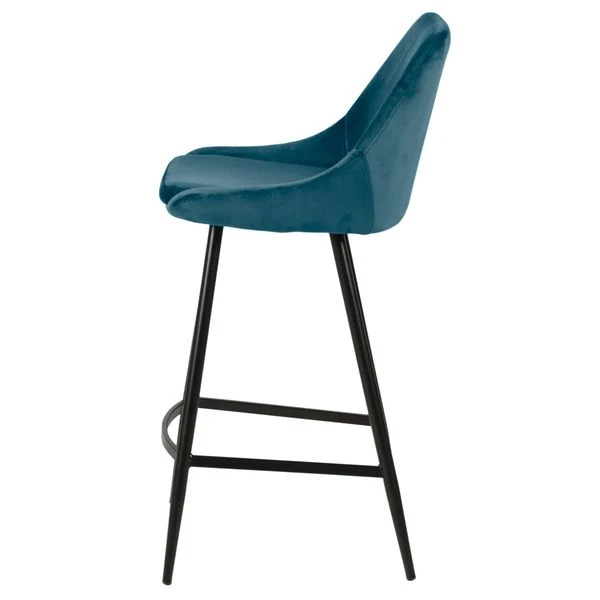 Chaise snack en velours bleu