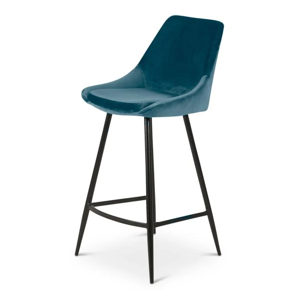 Chaise snack en velours bleu