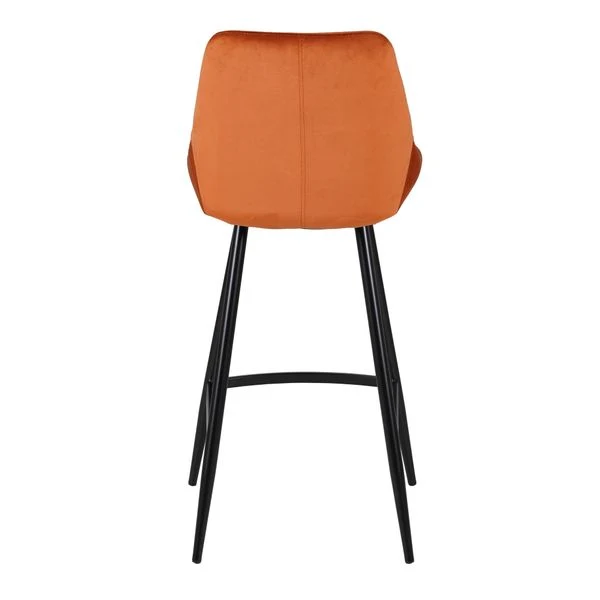 Chaise de bar velours cognac