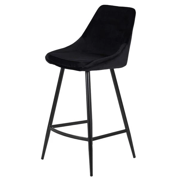 Chaise snack en velours noir