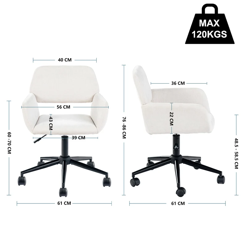 Ensemble de coiffeuse blanc mirror LED et chaise blanche mobile CARROIL ROSS