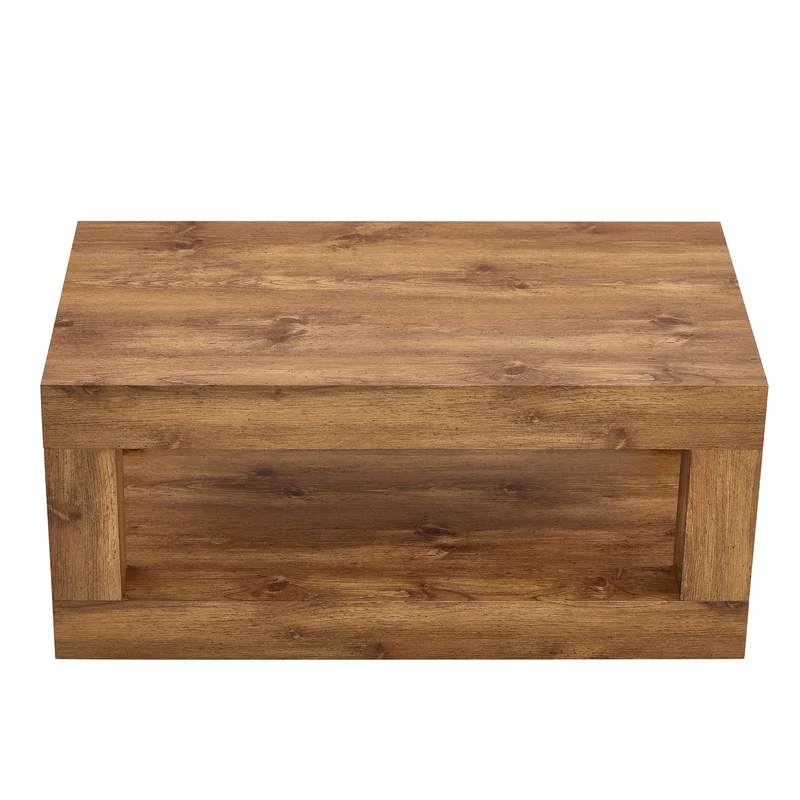 Table basse rectangulaire effet bois 2 niveaux 93x53cm CASCADEMOMENT