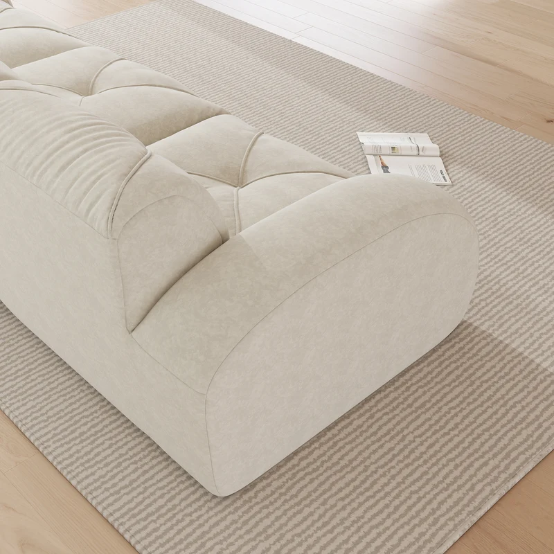 Canapé 2 places tissu chenille écrue design articulé sans montage MOMENTUMCASCDD