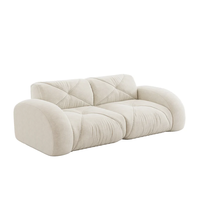 Canapé 2 places tissu chenille écrue design articulé sans montage MOMENTUMCASCDD