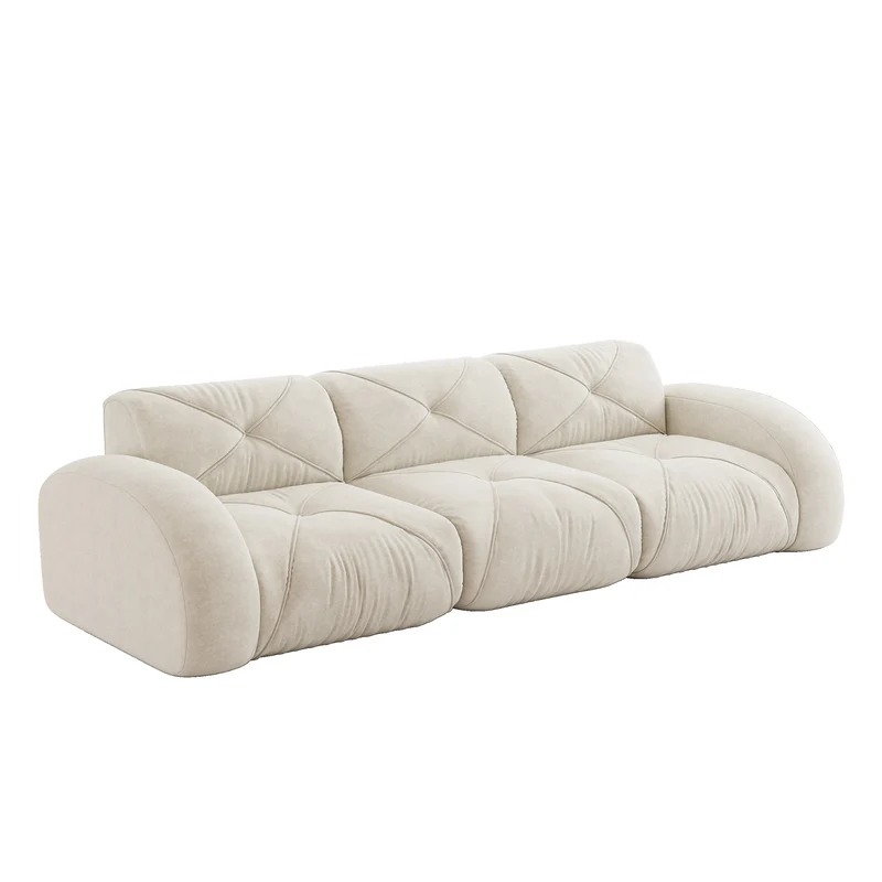 Canapé 3 places en chenille beige design articulé sans montage MOMENTUMMOMENN