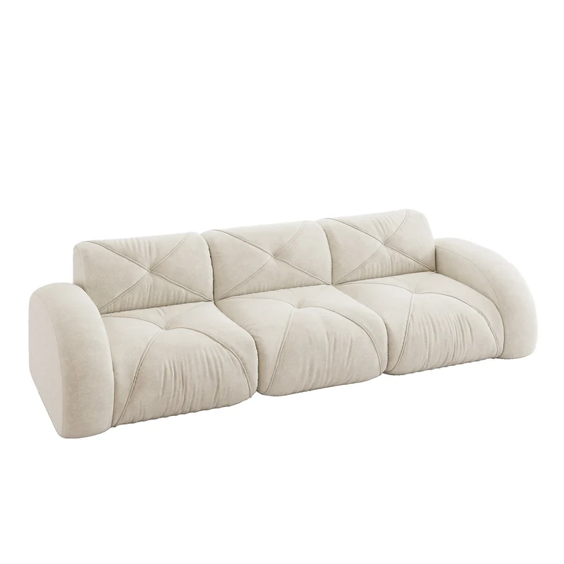 Canapé 3 places en chenille beige design articulé sans montage MOMENTUMMOMENN