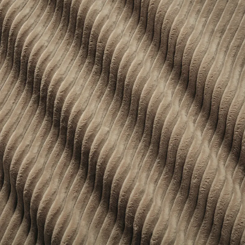 Canapé 2 places en velours côtelé marron sans montage 204x104cm MOMENTUMQUAZZ