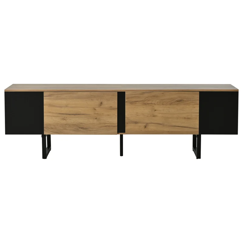 Meuble TV effet bois nature industriel 180x40x55 cm INFINITECASCDD