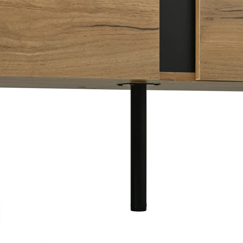 Meuble TV effet bois nature industriel 180x40x55 cm INFINITECASCDD