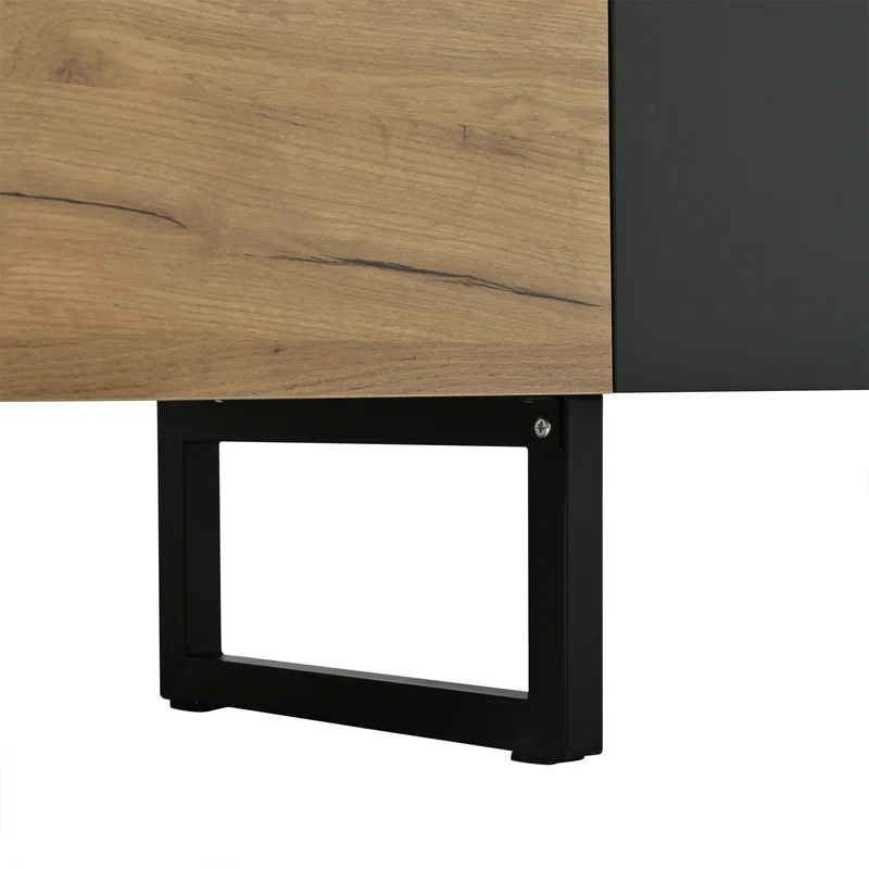 Meuble TV effet bois nature industriel 180x40x55 cm INFINITECASCDD