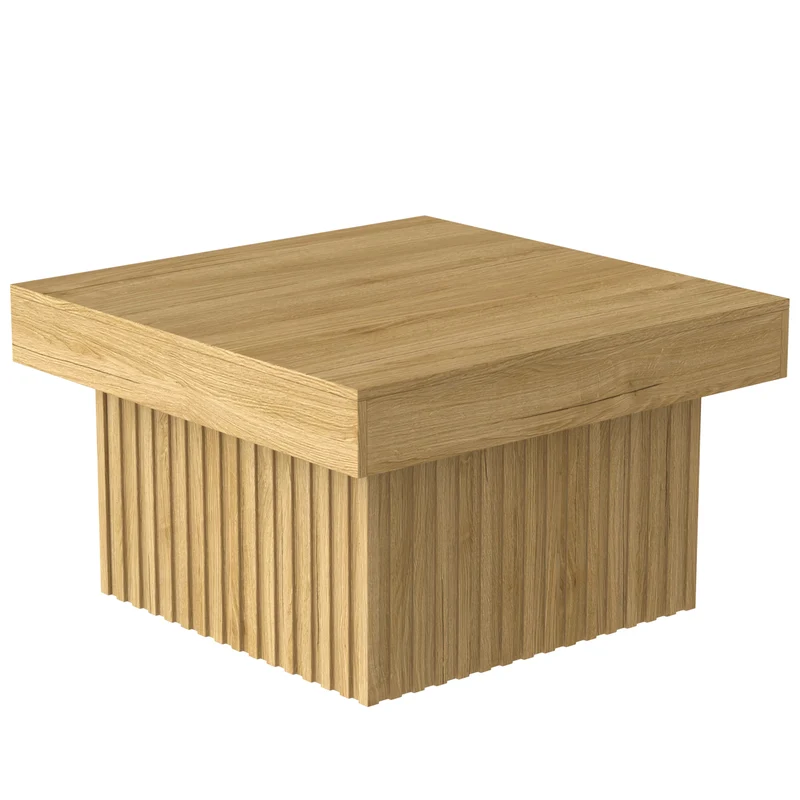 Table basse carré effet bois naturelle 79x79x46cm INFINITEQUAZZ