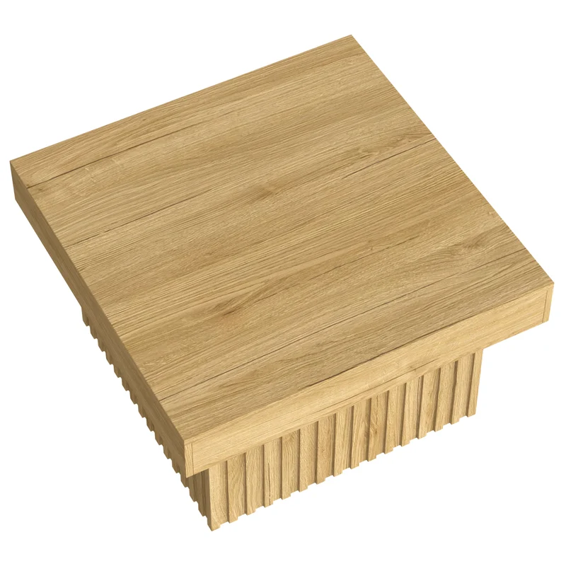 Table basse carré effet bois naturelle 79x79x46cm INFINITEQUAZZ