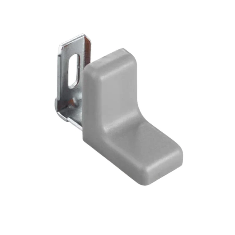 Angle de meuble en métal avec couvercle en plastique - Gris