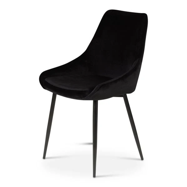 Chaise en velours noire