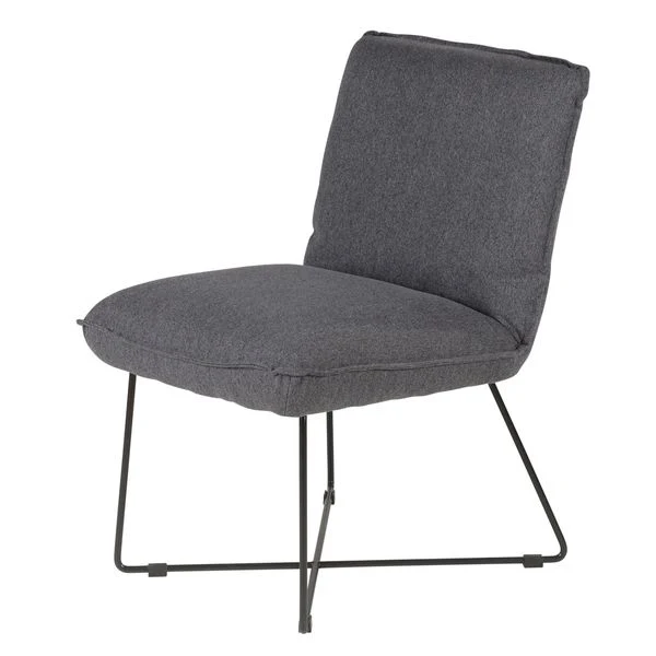 Fauteuil tissu et métal gris foncé design Hall