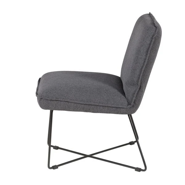 Fauteuil tissu et métal gris foncé design Hall