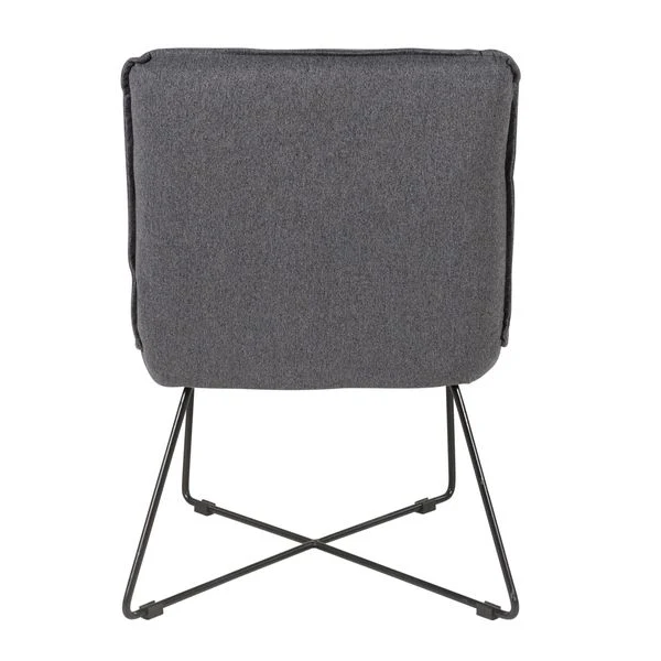 Fauteuil tissu et métal gris foncé design Hall