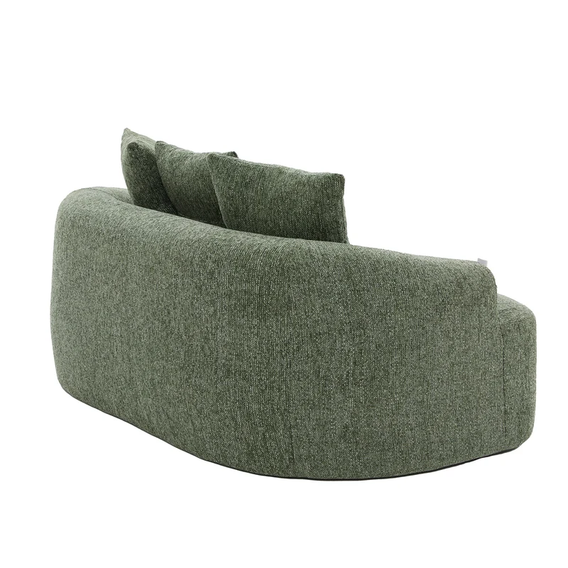 Canapé 2 places en chenille vert coussins profonds sans montage 164cm FLAREMOMENTUU