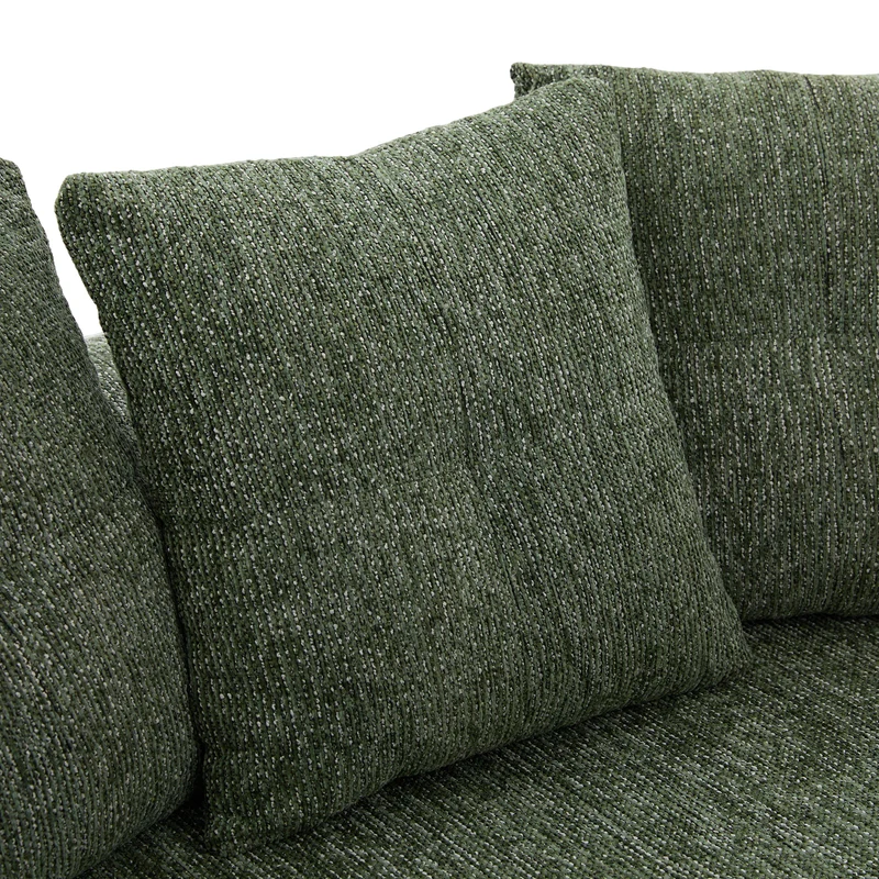 Canapé 2 places en chenille vert coussins profonds sans montage 164cm FLAREMOMENTUU