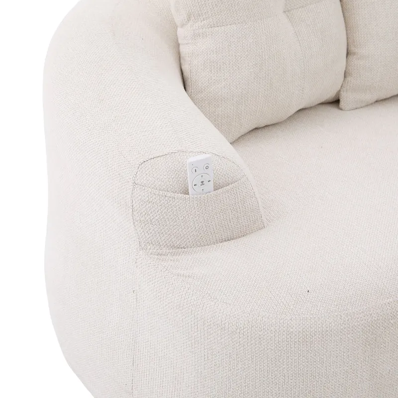 Canapé 2 places en chenille beige coussins profonds sans montage 164cm FLARECASCADEE