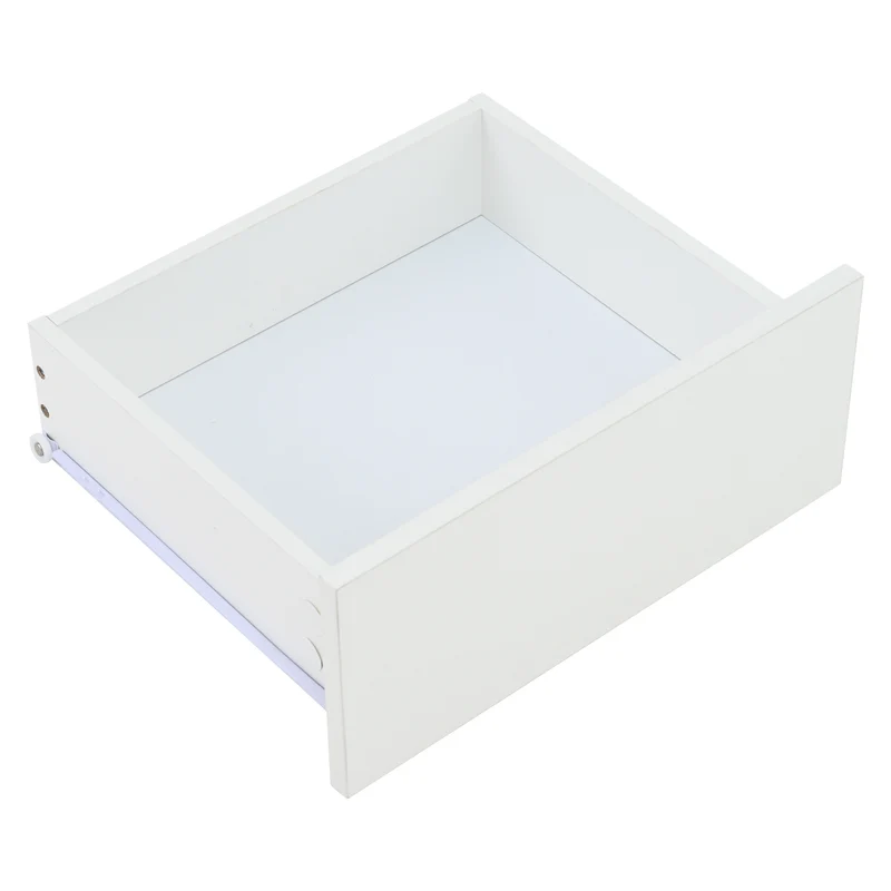Buffet blanc laqué brillant avec éclairage LED 2 portes 3 tiroirs EUGLENOID