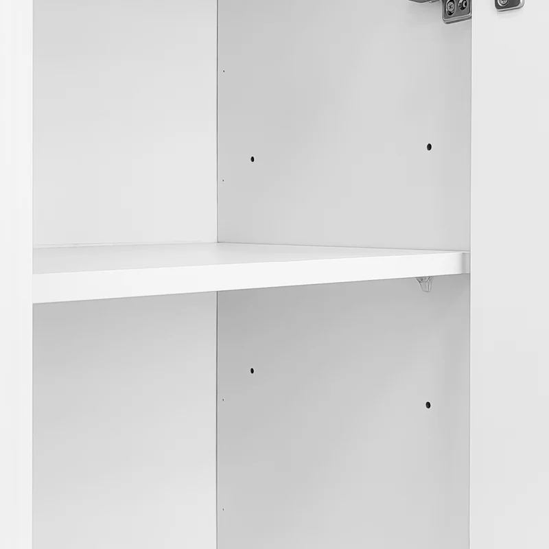 Buffet blanc design ondulé avec poignées dorées 140x38x80cm AEGISKAELOR
