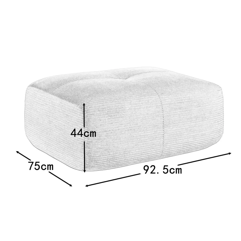 Pouf ottoman en velours côtelé vert kaki, 92.5*75*44 cm TERMINATION
