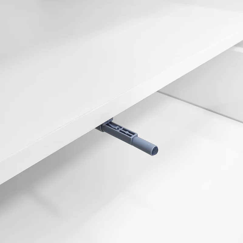 Table basse blanc forme nuage avec tiroir et niche 100x60x40,5 cm RIFTMYRKONOR