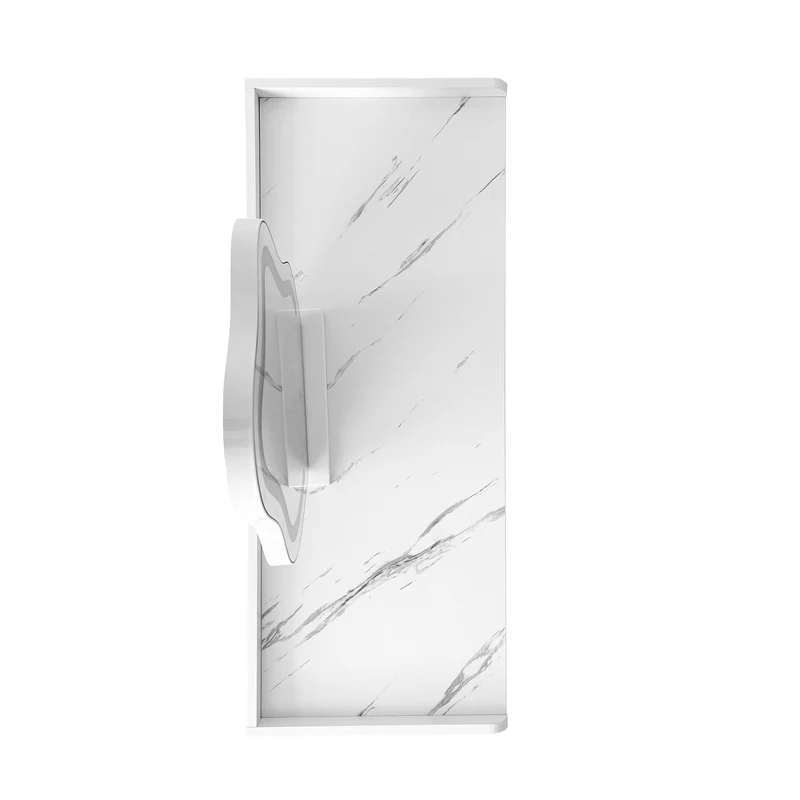 Coiffeuse effet marbre blanche avec miroir LED 3 tiroirs 100x40x75 cm VERTEXKAELOR